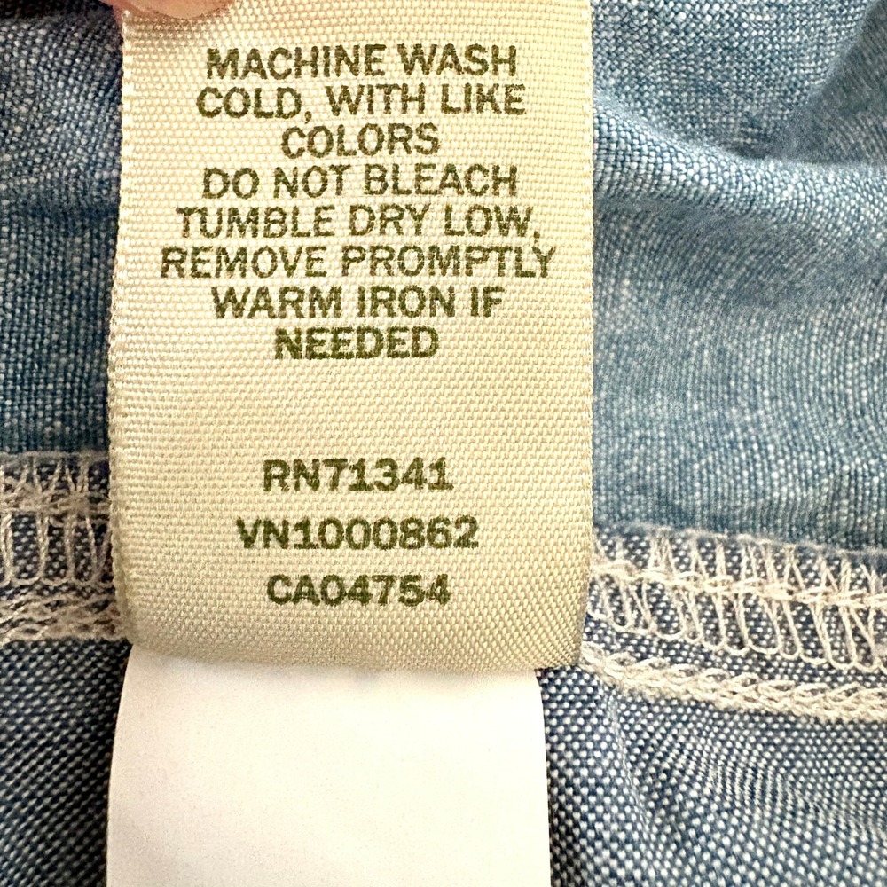 L.L. Bean Favorite Fit Chambray Dock Shorts Blue Cotton Stretch Drawstring 10 - Picture 6 of 8